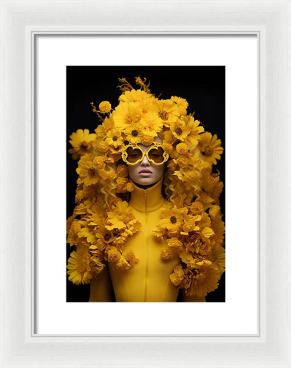 Flowers in your head - framed print - 9.5 x 14 / white