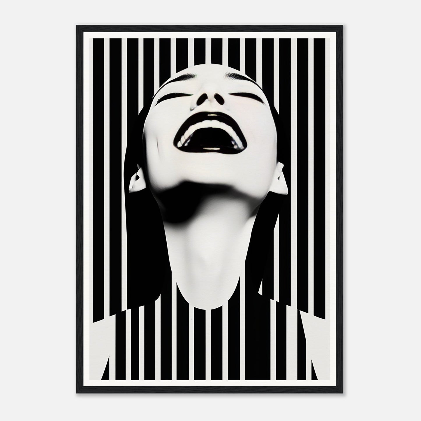 A black and white print of the Joy The Oracle Windows™ Collection, perfect as fashion wall art or a poster.