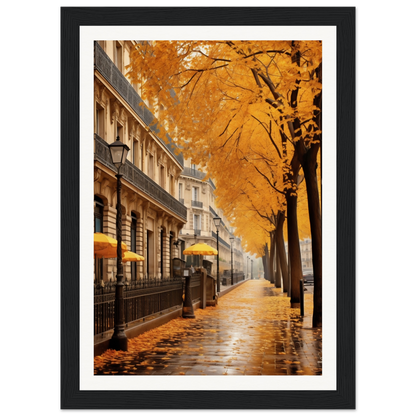 A yellow umbrella is hanging on the side of a street