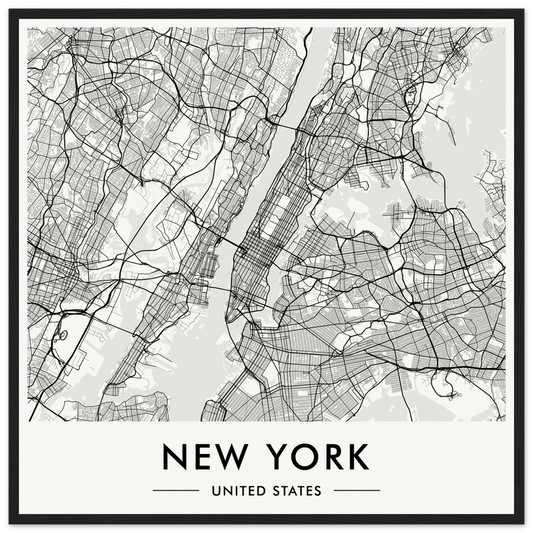 Map of New York City showing its street layout and boroughs.